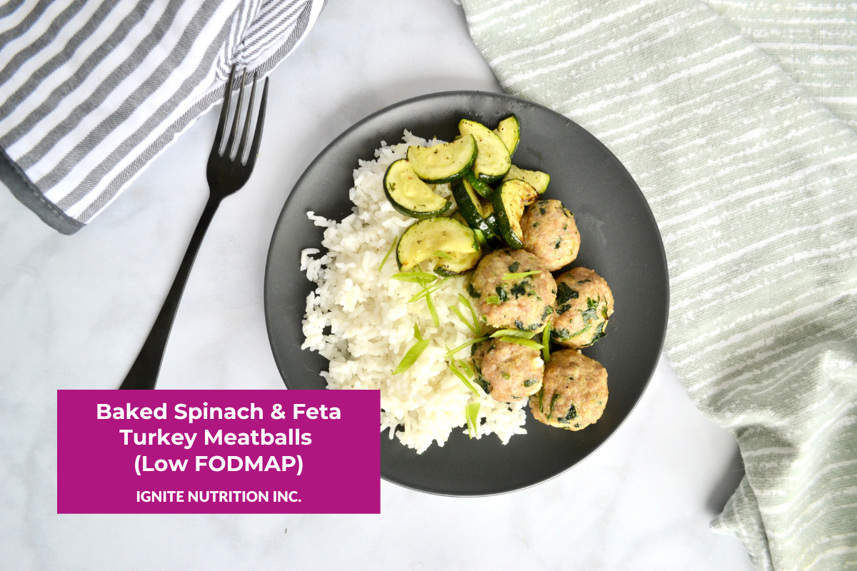 Baked Spinach & Feta Turkey Meatballs (Low FODMAP) Ignite Nutrition