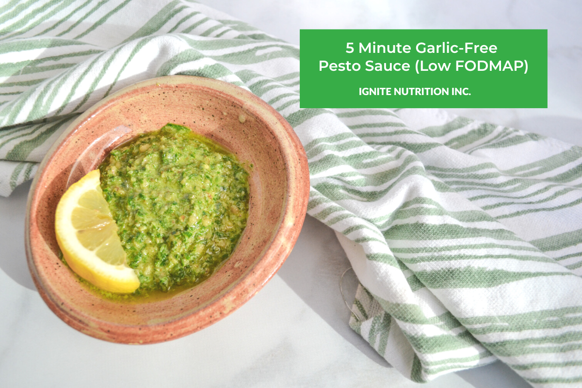 5 Minute GarlicFree Pesto Sauce (Low FODMAP) Ignite Nutrition