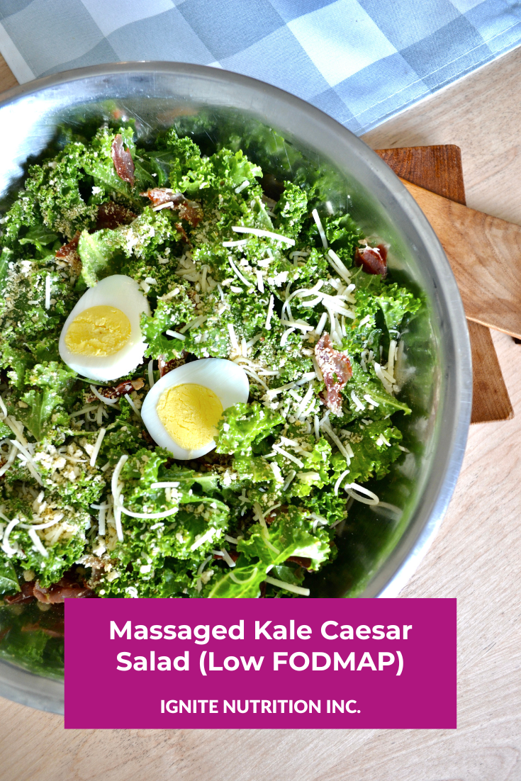 Massaged Kale Caesar Salad (Low FODMAP) Ignite Nutrition