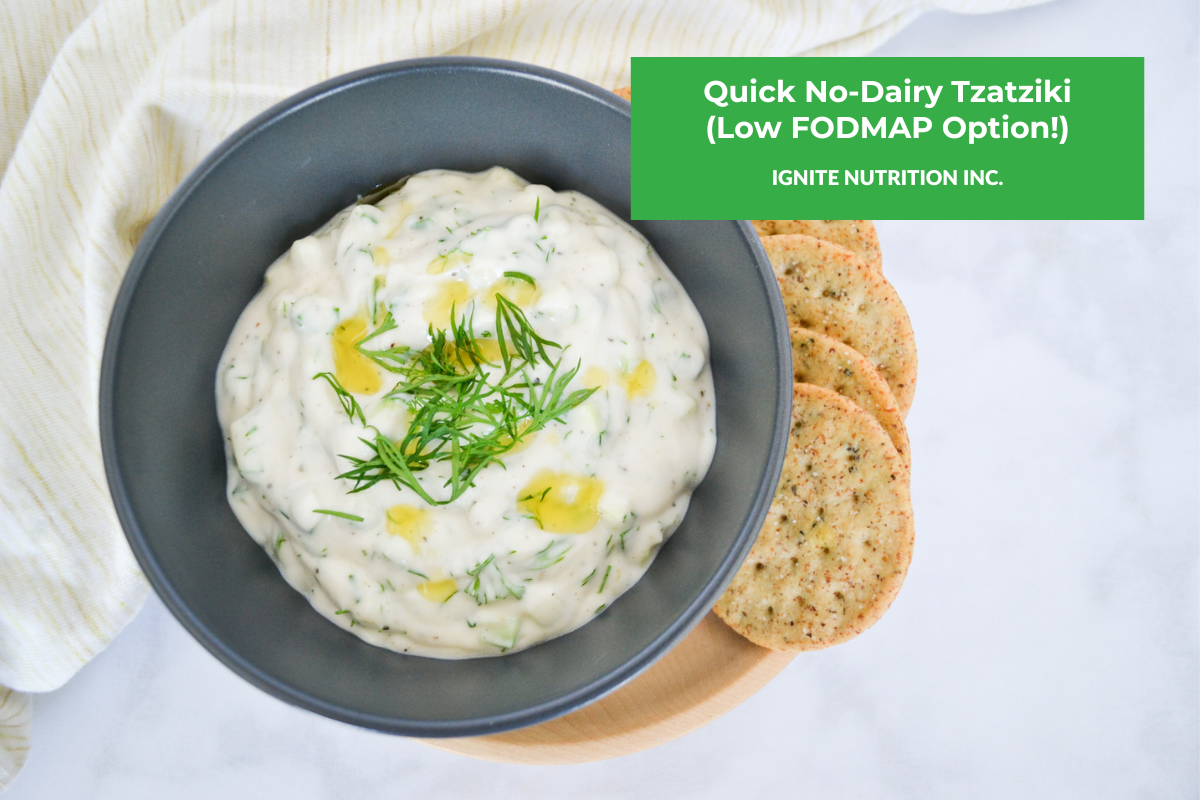 Quick NoDairy Tzatziki (Low FODMAP Option!) Ignite Nutrition